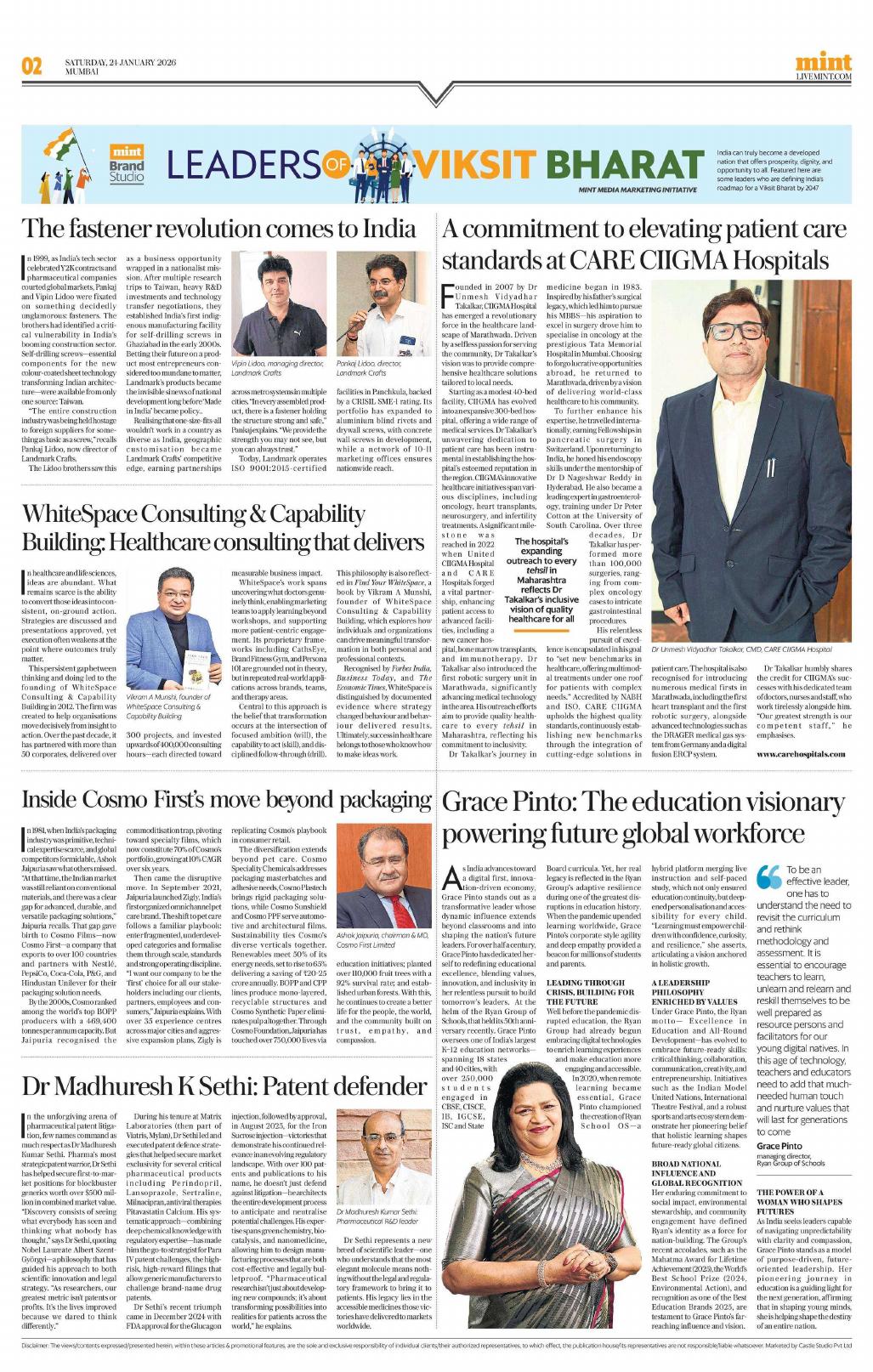 Mint Leaders of Viksit Bharat page two